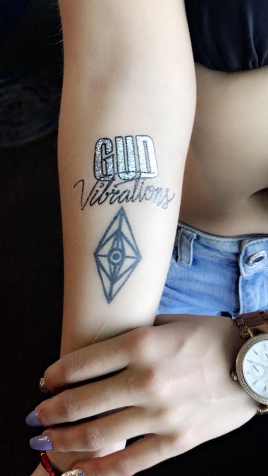 Gud Vibrations Metallic Temporary Tattoo|