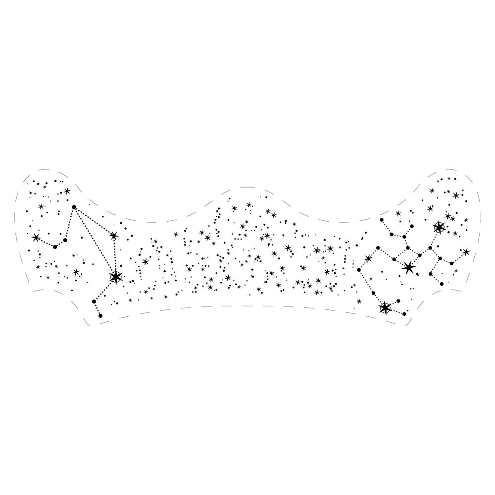 Freckle constellation diagram with stars on a white background