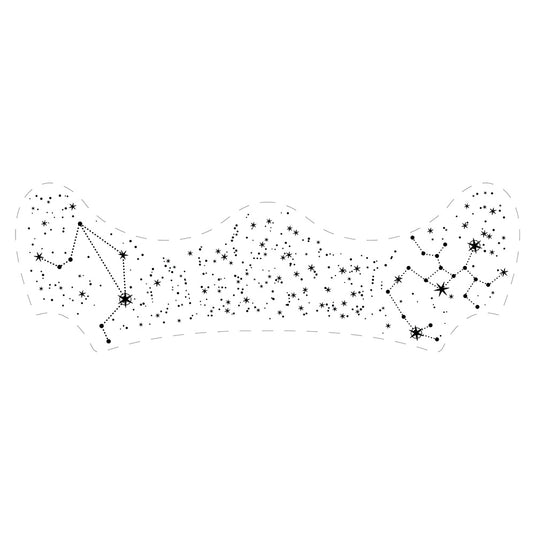 Freckle constellation diagram with stars on a white background