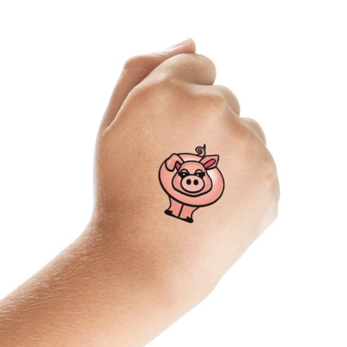 Pink Pig Temporary Tattoo 1.5 in x 1.5 in