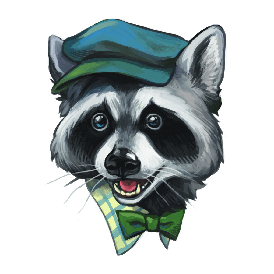 Newsie Racoon Temporary Tattoo - Temporary Tattoos