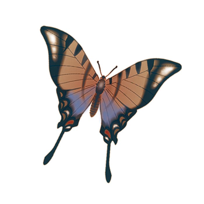 Monarch Butterfly Angled Temporary Tattoo 1.5 in x 1.5 in