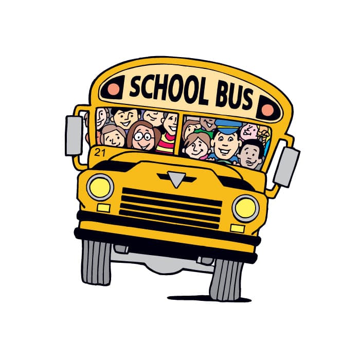 School Bus with Kids Temporary Tattoo 1.5 in x 1.5 in