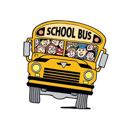 School Bus with Kids Temporary Tattoo 1.5 in x 1.5 in