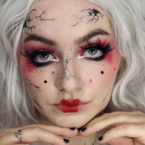 Broken Doll Face Costume Temporary Tattoo