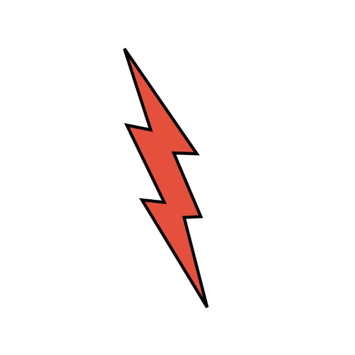 Red Lightning Bolt Temporary Tattoo 1.5 in x 1.5 in
