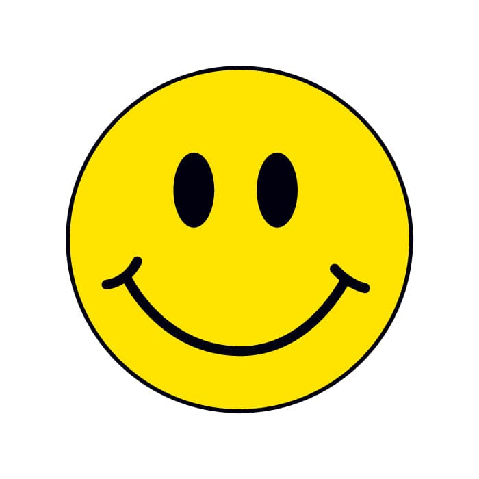 Smiley Face Temporary Tattoo 1.5 in x 1.5 in