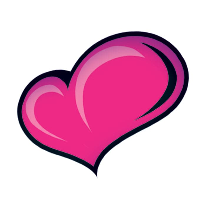 Pink Heart Temporary Tattoo 1.5 in x 1.5 in