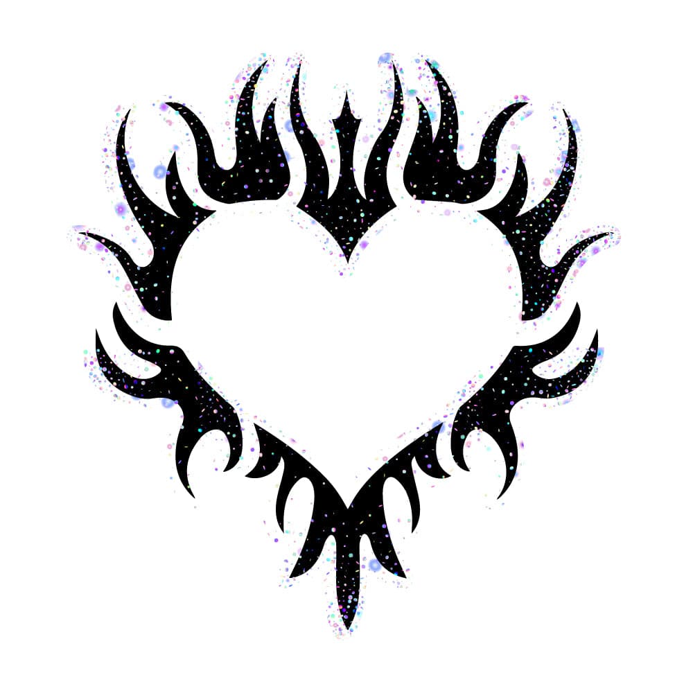 Glitter Tribal Heart Temporary Tattoo