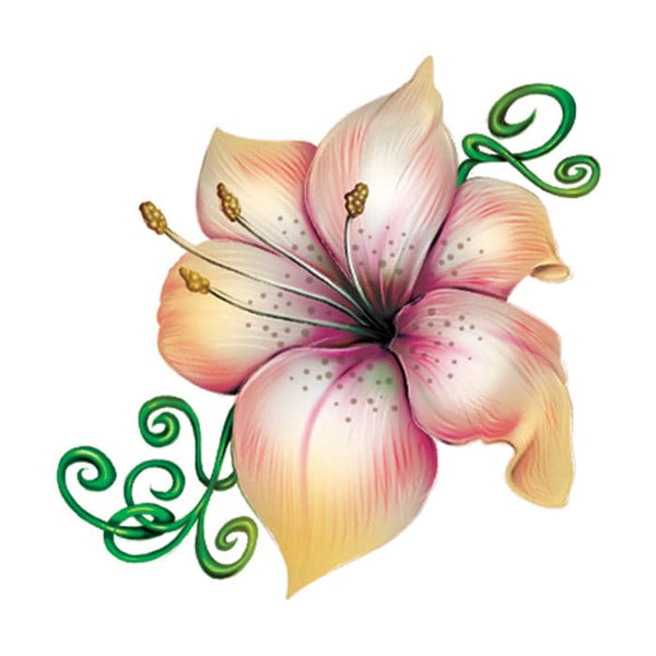 lily of the flower tattoo Lily Flower and Vine Temporary Tattoo