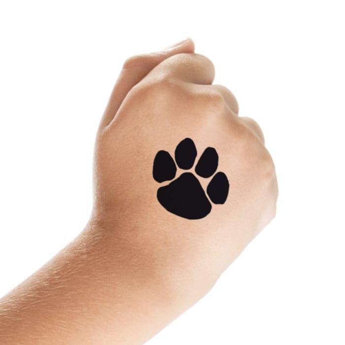Small Black Paw Print Temporary Tattoo 1.5 in x 1.5 in