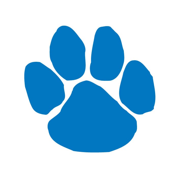 Small Blue Paw Print Temporary Tattoo 1.5 in x 1.5 in