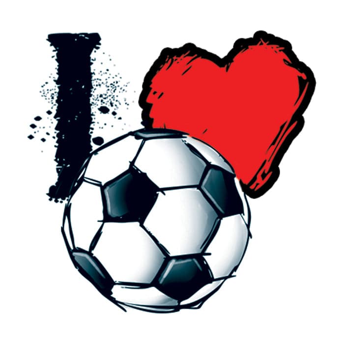 Soccer Lovers "I Heart Soccer" Temporary Tattoo 1.5 in x 1.5 in