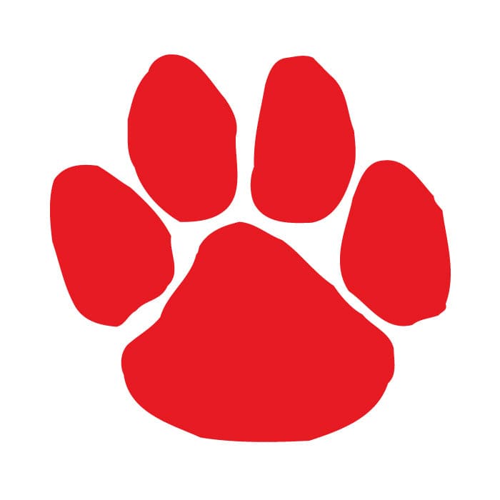 Red Paw Print Temporary Tattoo 1.5 in x 1.5 in