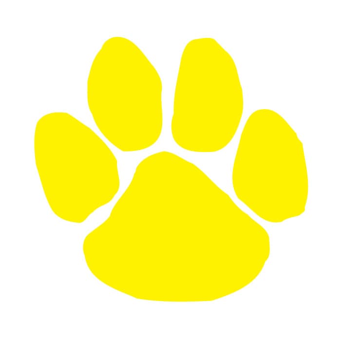 Yellow Paw Print Temporary Tattoo 1.5 in x 1.5 in