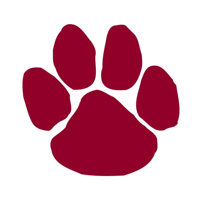 Maroon Paw Print Temporary Tattoo 1.5 in x 1.5 in