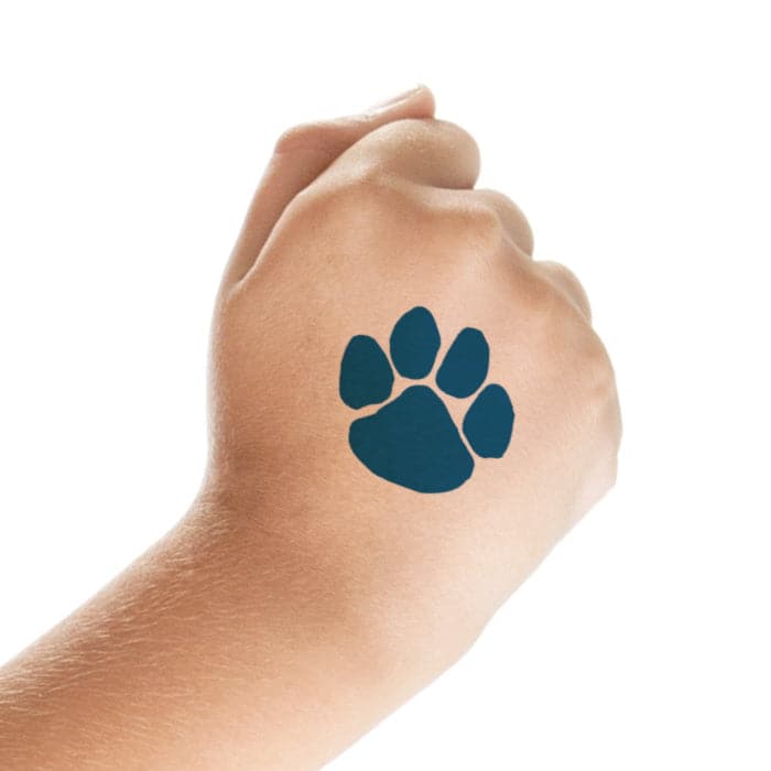 Navy Blue Paw Print Temporary Tattoo 1.5 in x 1.5 in