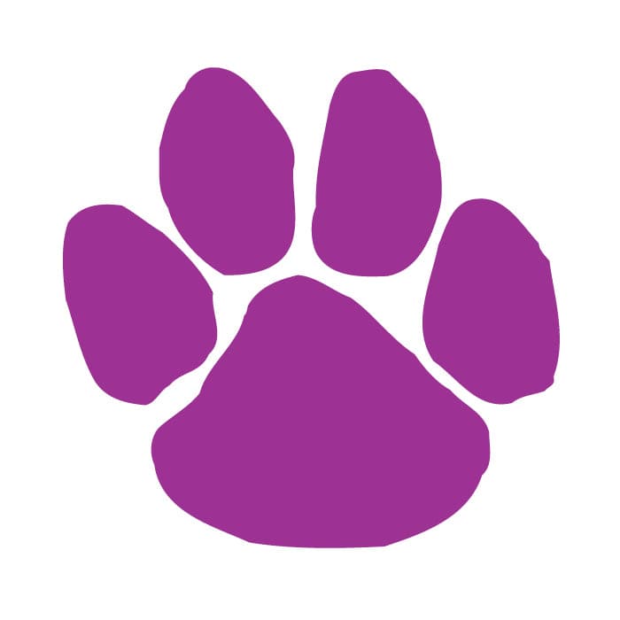 Purple Paw Print Temporary Tattoo 1.5 in x 1.5 in