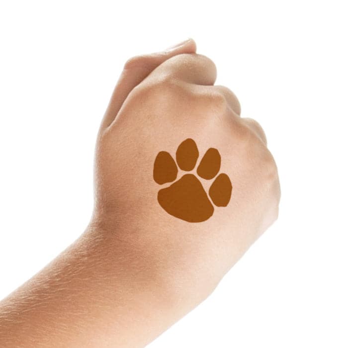 Brown Paw Print Temporary Tattoo 1.5 in x 1.5 in