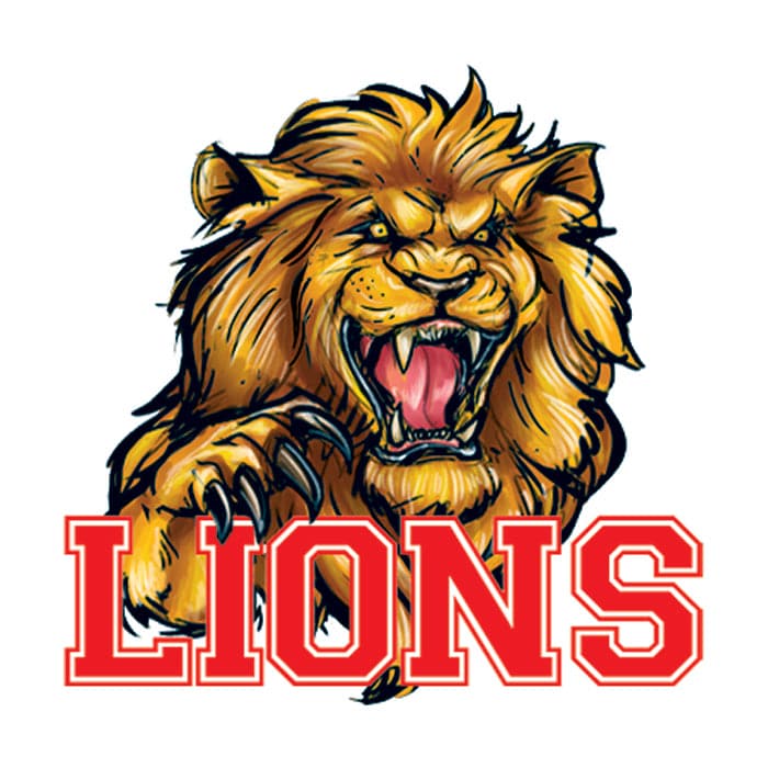 Lions Mascot Temporary Tattoo 1.5 in x 1.5 in
