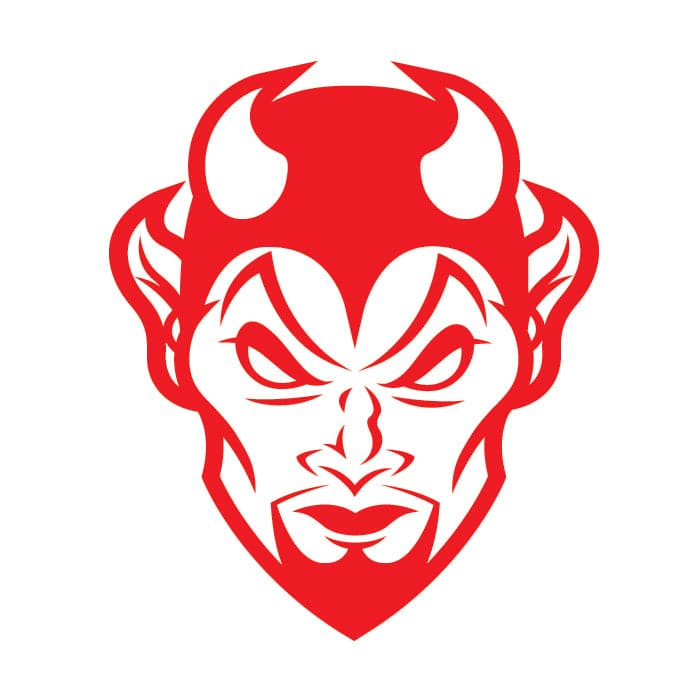 Red Devil Temporary Tattoo 1.5 in x 1.5 in