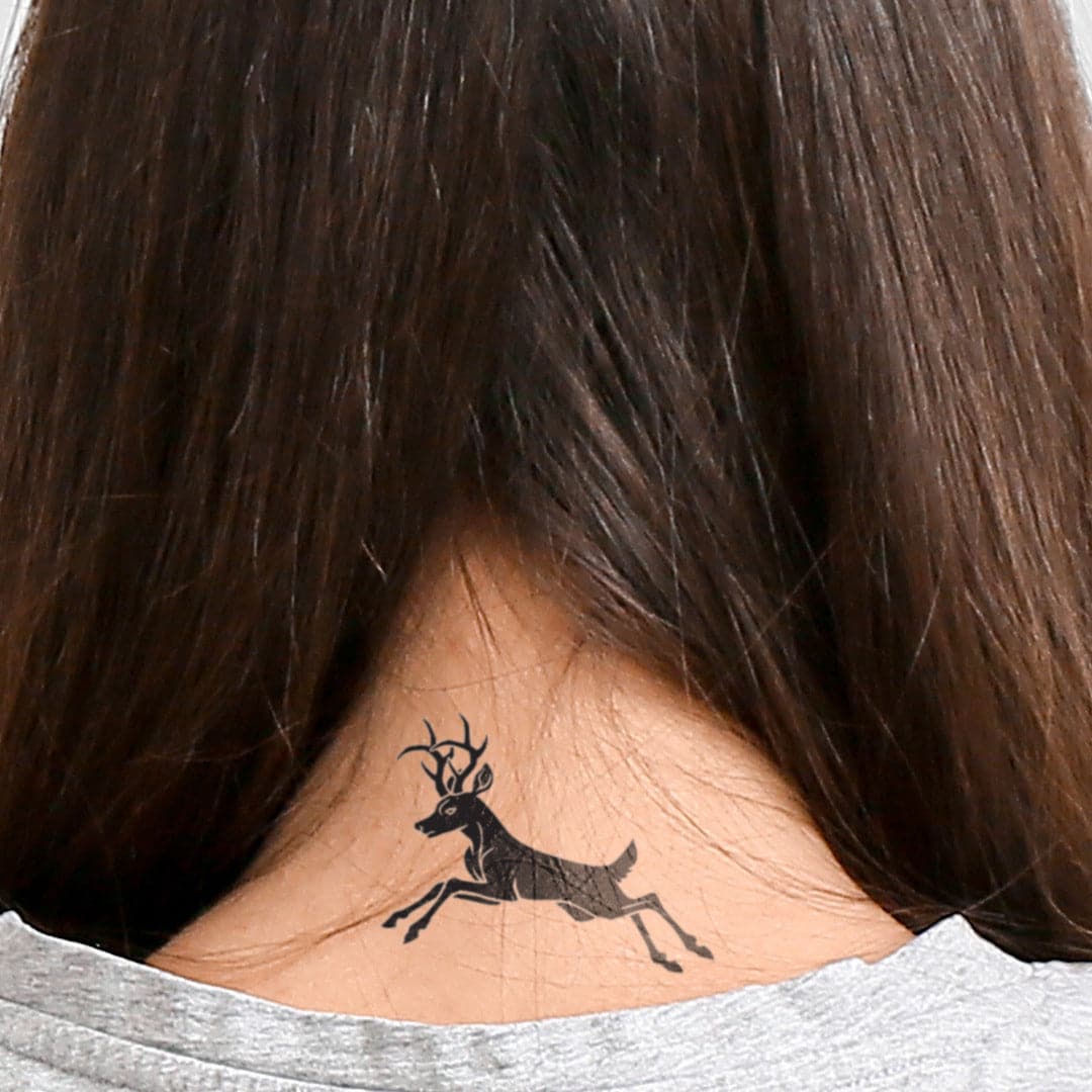 Leaping Deer Temporary Tattoo 2 in x 2.5 in