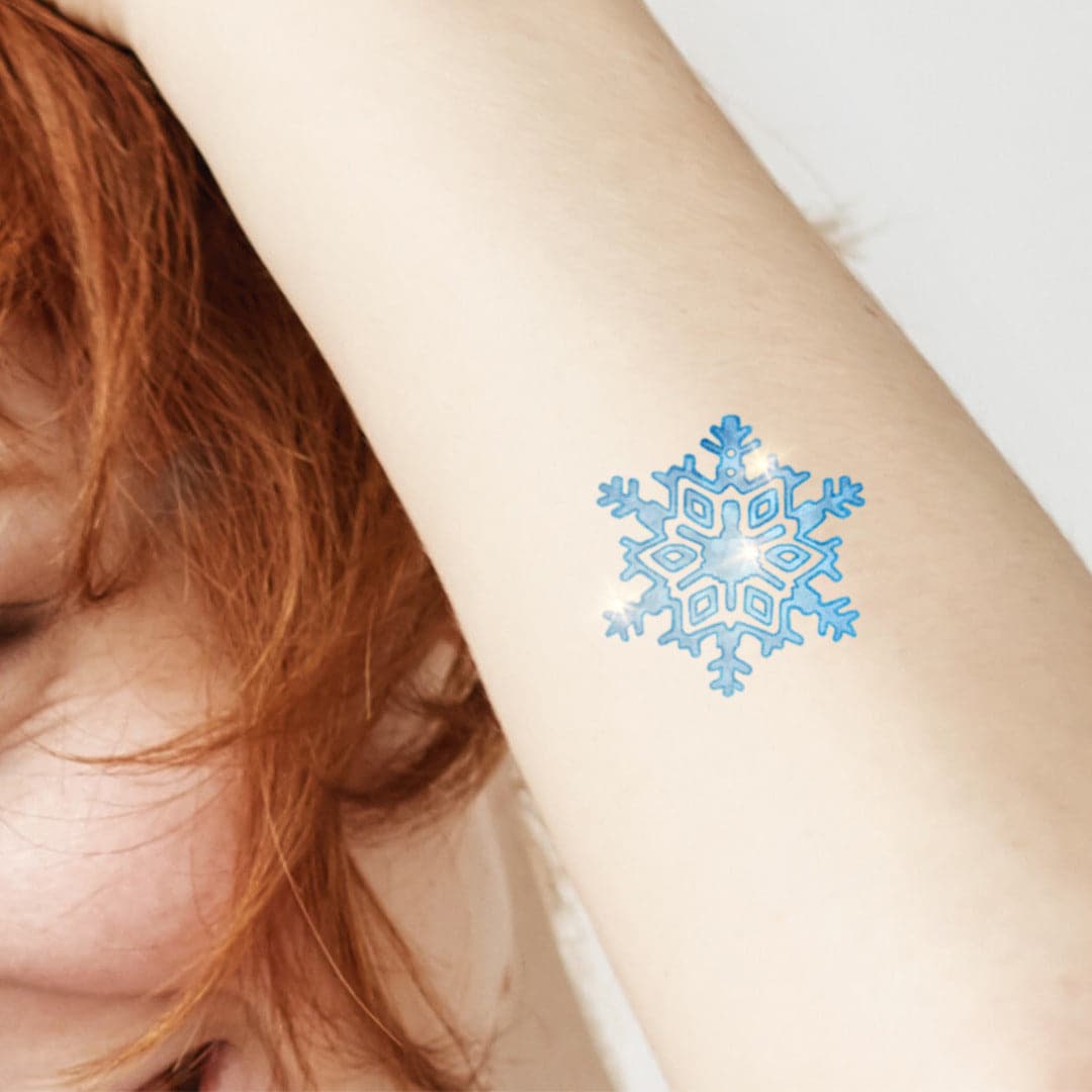 Blue Snowflake Tattoo