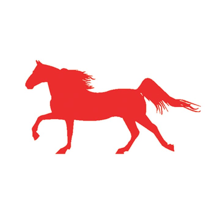 Small Red Horse Temporary Tattoo 1.5 in x 1.5 in