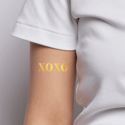 Metallic XOXO Temporary Tattoo 2 in x 3 in