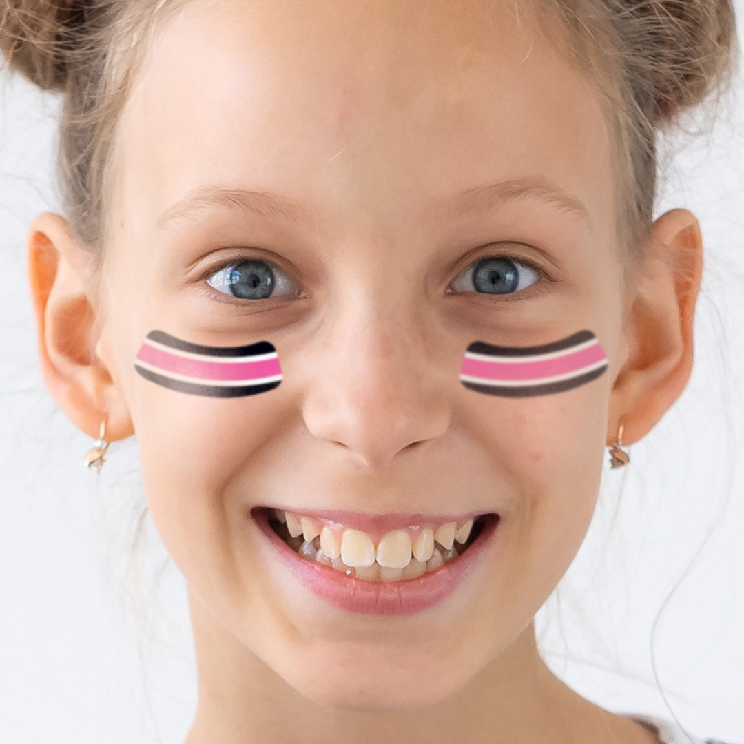 Breast Cancer Awareness Eye Black Temporary Tattoos 2 in x 2 in