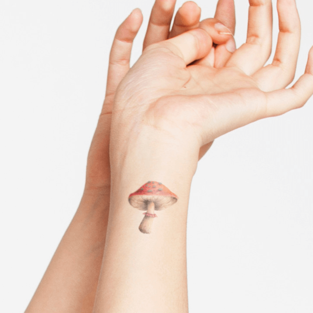 Mushroom Temporary Tattoo 2 in x 2 in