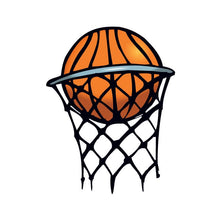 Small Basketball in Hoop Temporary Tattoo 1.5 in x 1.5 in