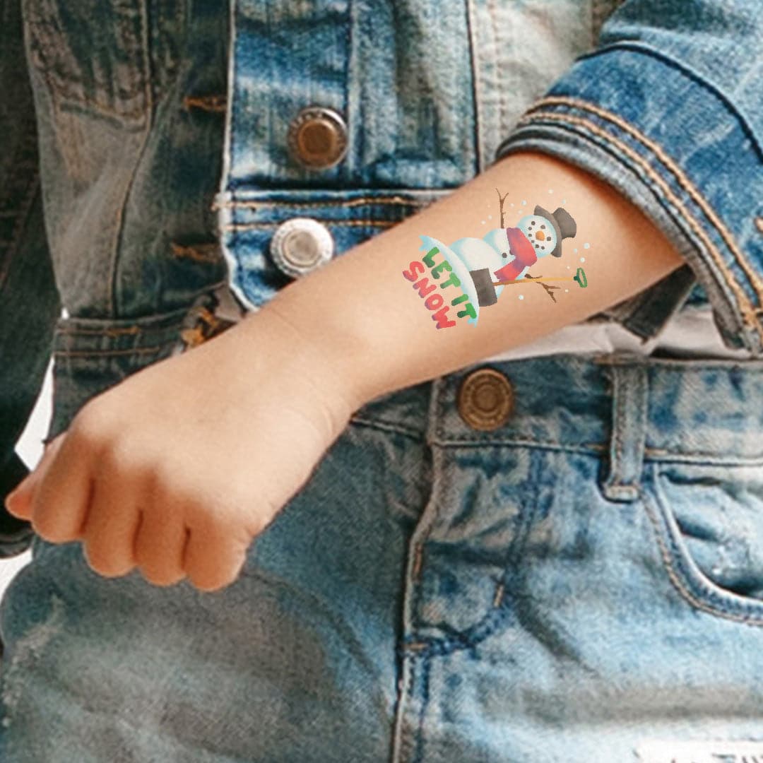 Let It Snow Temporary Tattoo 1.5 in x 2 in