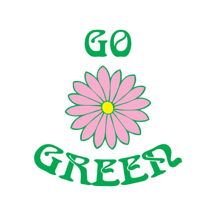 Go Green Flower Temporary Tattoo 1.5 in x 1.5 in