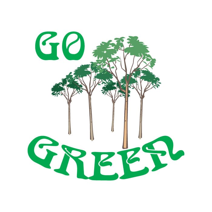 Go Green Trees Temporary Tattoo 1.5 in x 1.5 in