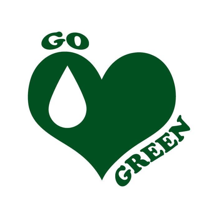 Go Green Heart Temporary Tattoo 1.5 in x 1.5 in