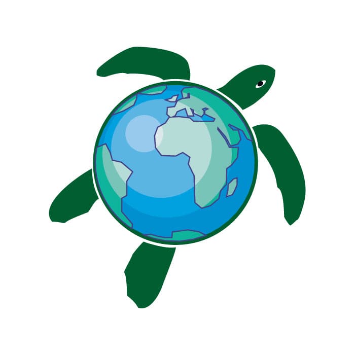 Earth Turtle Temporary Tattoo 1.5 in x 1.5 in
