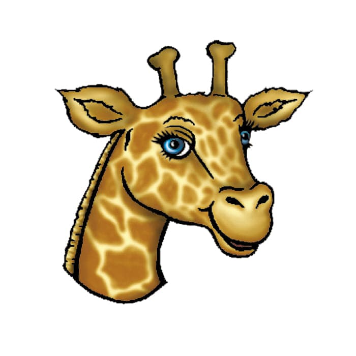 Giraffe Head Temporary Tattoo 2 in x 2 in