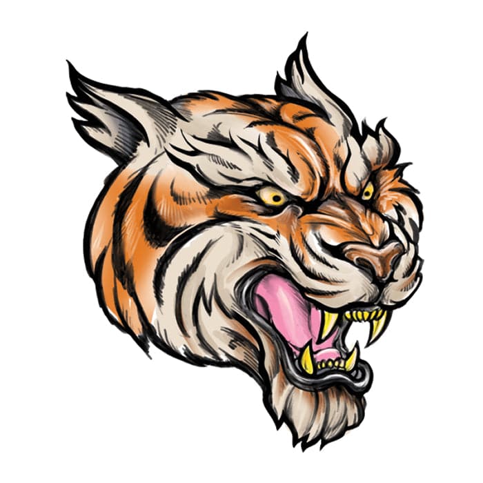Tiger Temporary Tattoo 2 in x 2 in