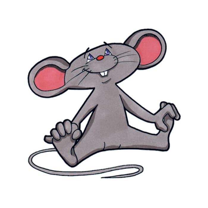 Mouse Temporary Tattoo 2 in x 2 in