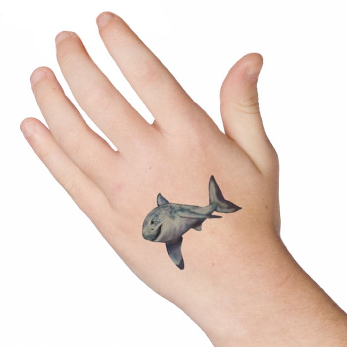 Swimming Shark Temporary Tattoo 2 in x 2 in