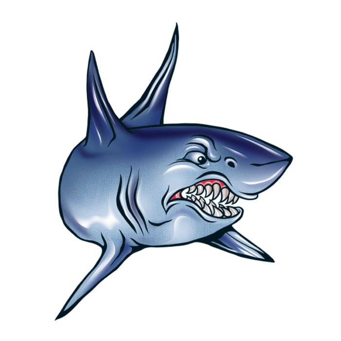 Angry Shark Temporary Tattoo 2 in x 2 in