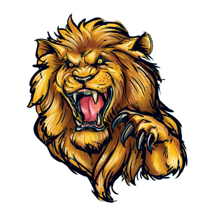 Roaring Lion Temporary Tattoo 2 in x 2 in
