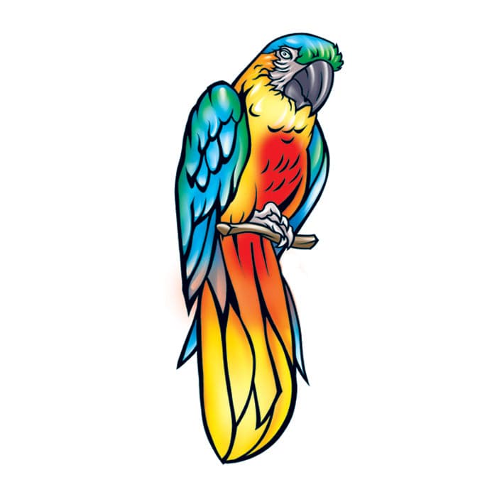 Parrot Temporary Tattoo 2 in x 2 in
