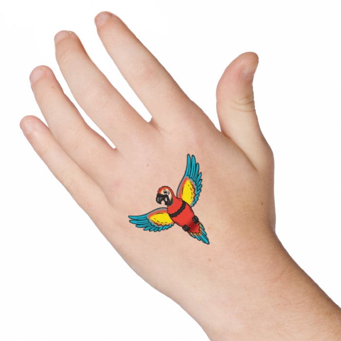 Macaw Temporary Tattoo 2 in x 2 in