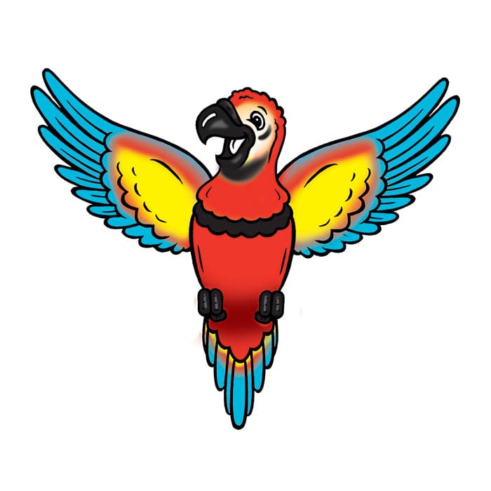 Macaw Temporary Tattoo 2 in x 2 in