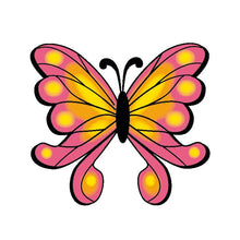 Orange and Pink Butterfly Temporary Tattoo 2 in x 2 in