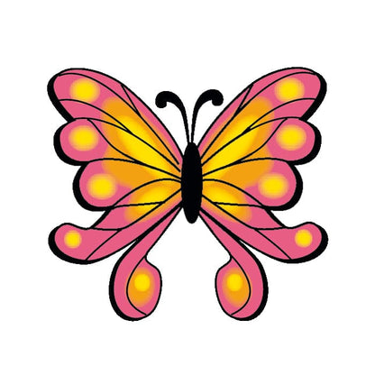 Orange and Pink Butterfly Temporary Tattoo 2 in x 2 in