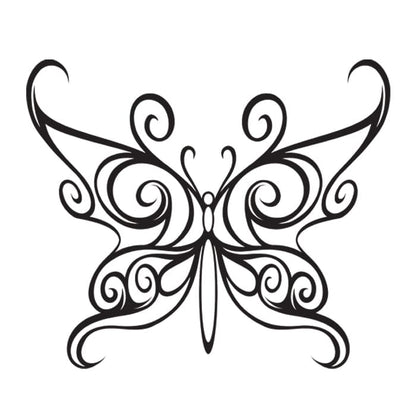 Black Tribal Butterfly Temporary Tattoo 2 in x 2 in