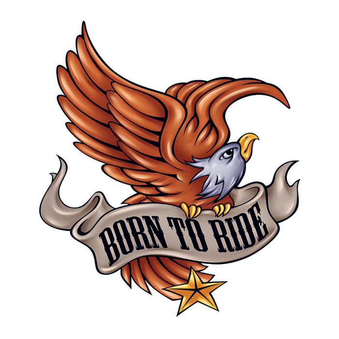 Born To Ride Temporary Tattoo 2 in x 2 in
